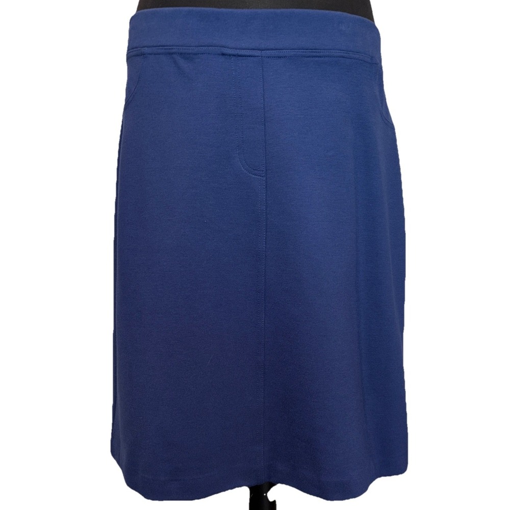 NEW Yest Ponte Pull On‎ Skirt Women's Size 12 Sailor Blue Stretch Pockets Office